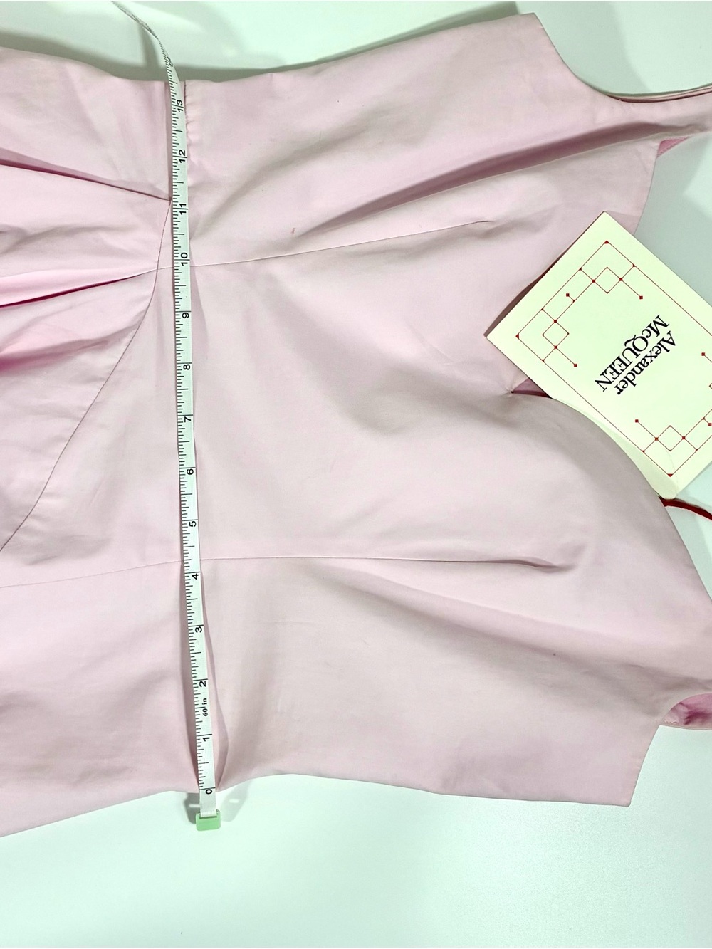 Alexander McQueen Asymmetric Cotton Poplin Midi Dress Ice Pink IT 40 US 4 NWT - Picture 12 of 17